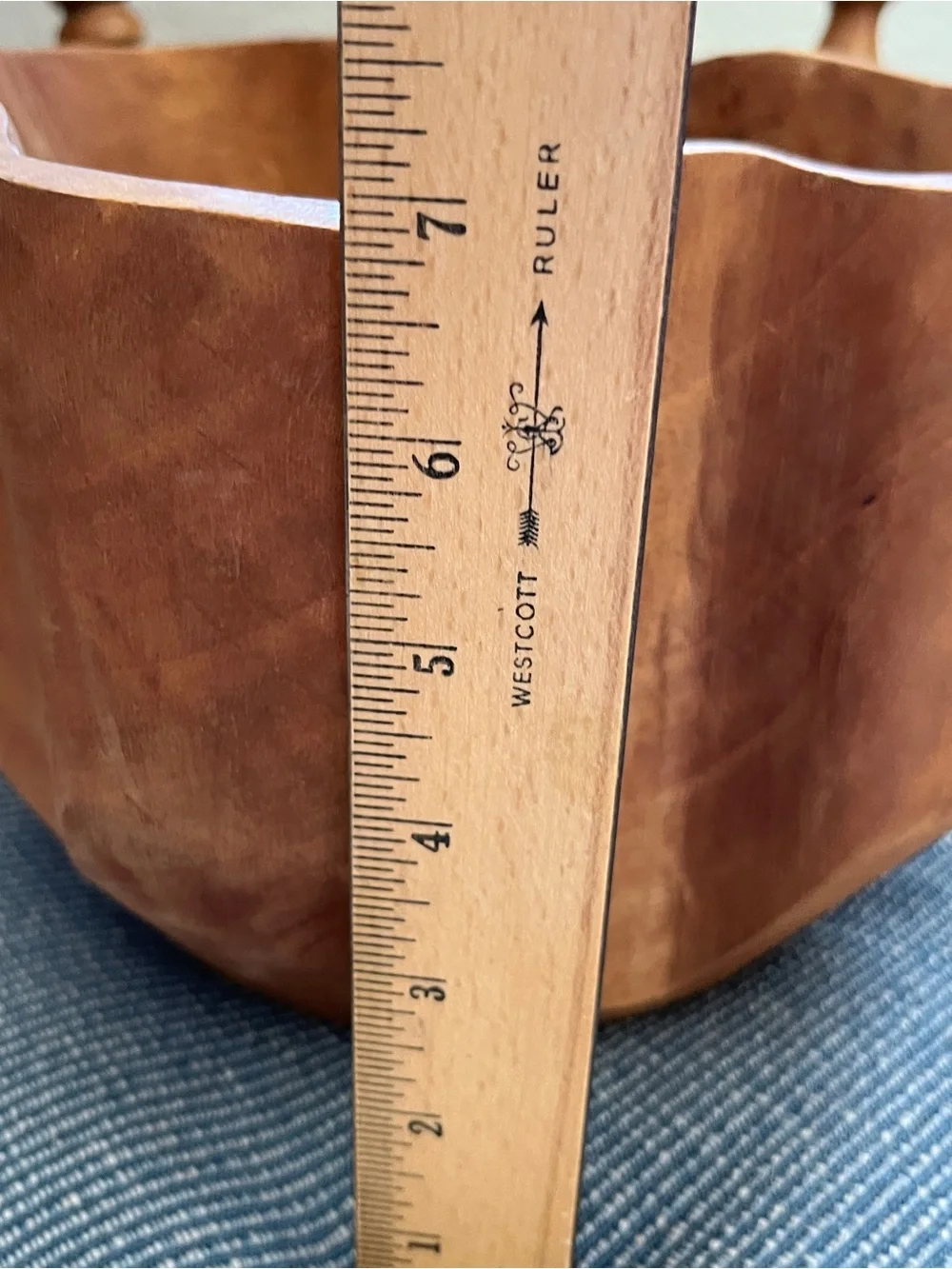 Pottery Barn Large Mango Wood Rustic Hand Carved Wood Bowl Free Form